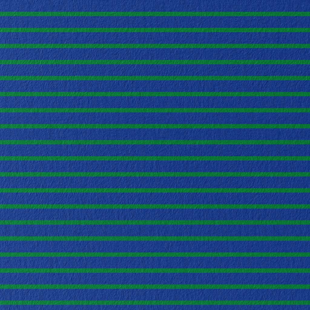 Tissu Jersey ligné - Bleu/vert