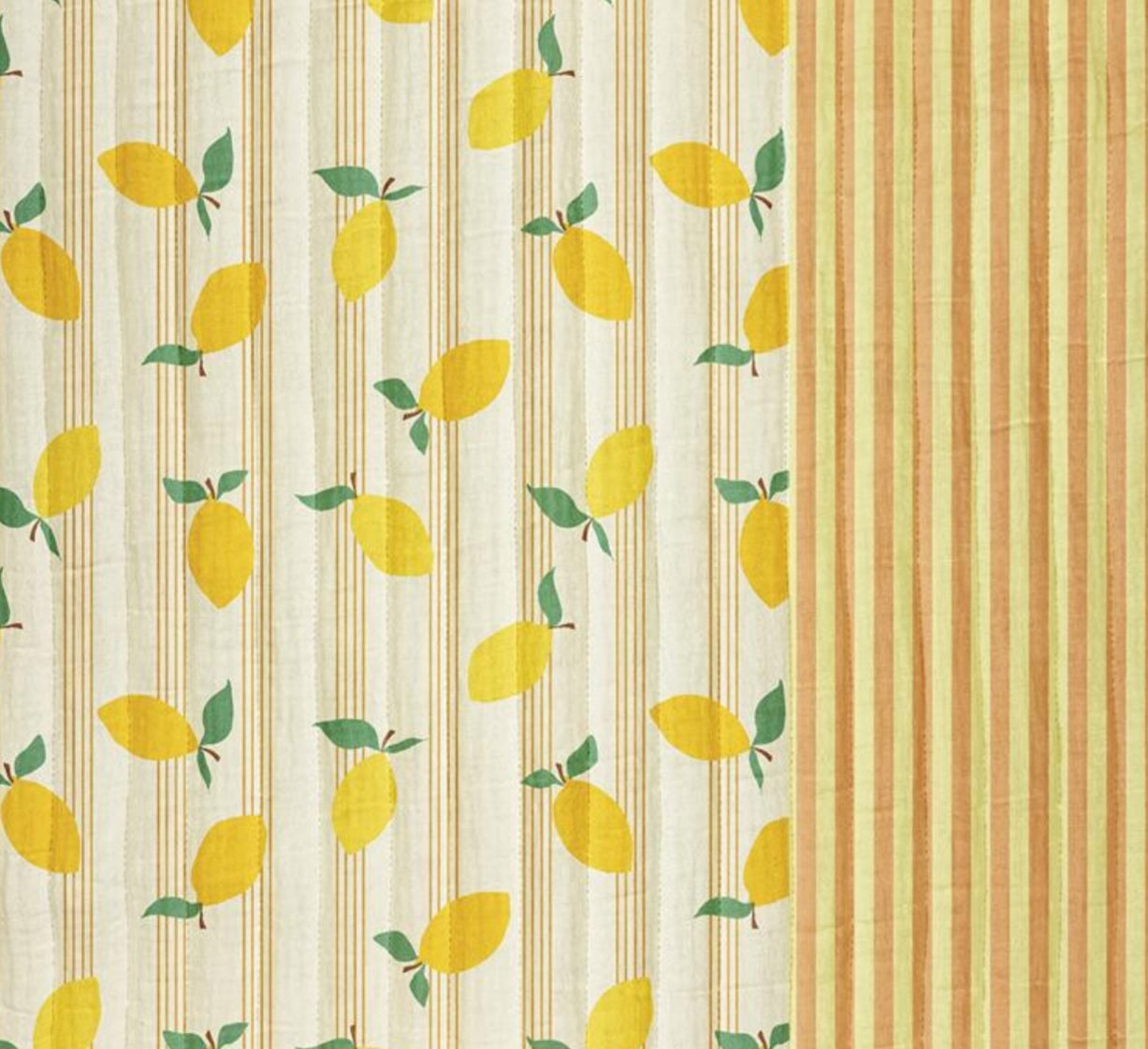 Tissu Coton Matelassé- Citron