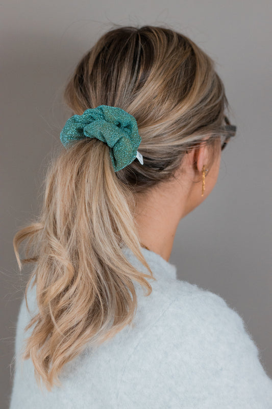 Chouchou Pailleté bleu gris