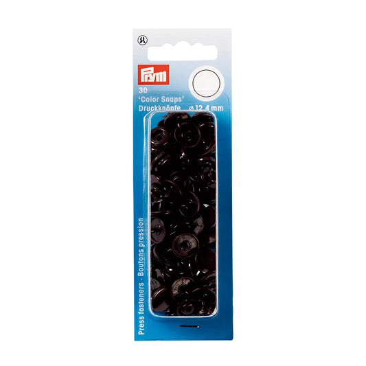 Boutons pression « Color Snaps », rond, 12,4mm - marron foncé