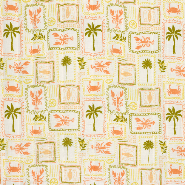 Tissu Double Gaze Matelassé - Tropic