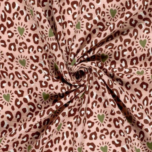 Tissu Gaze de Coton - Panthère Rose Clair