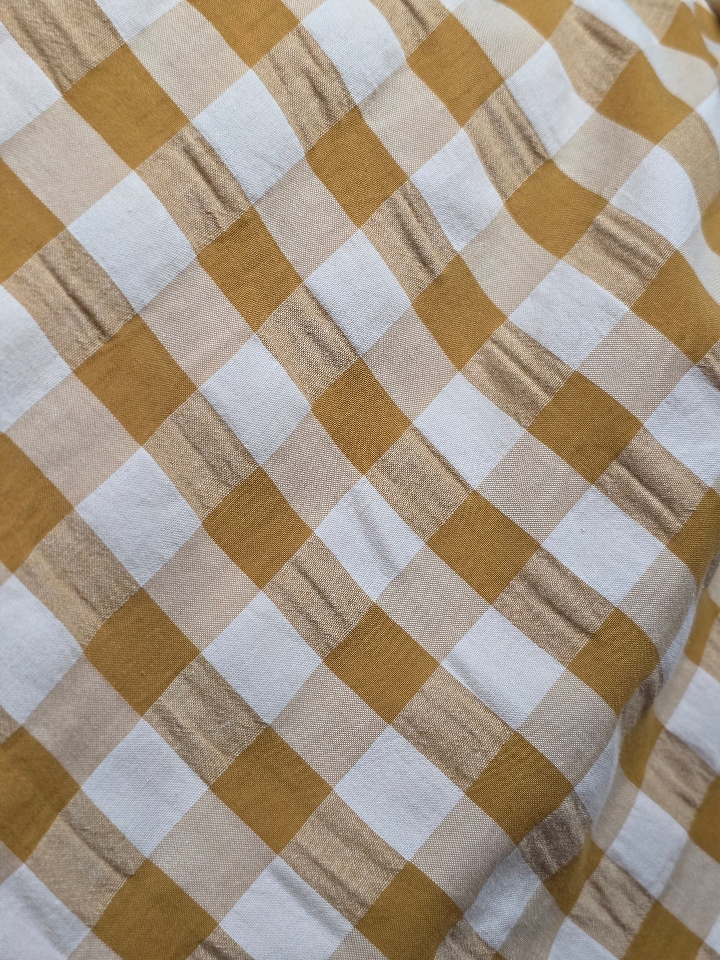 Tissu coton vichy - Camel