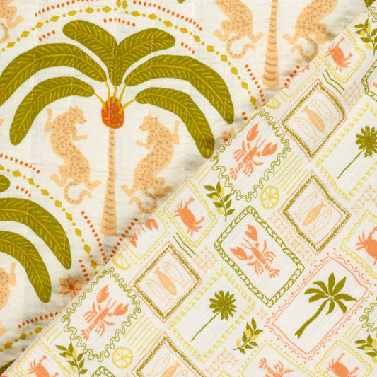 Tissu Double Gaze Matelassé - Tropic