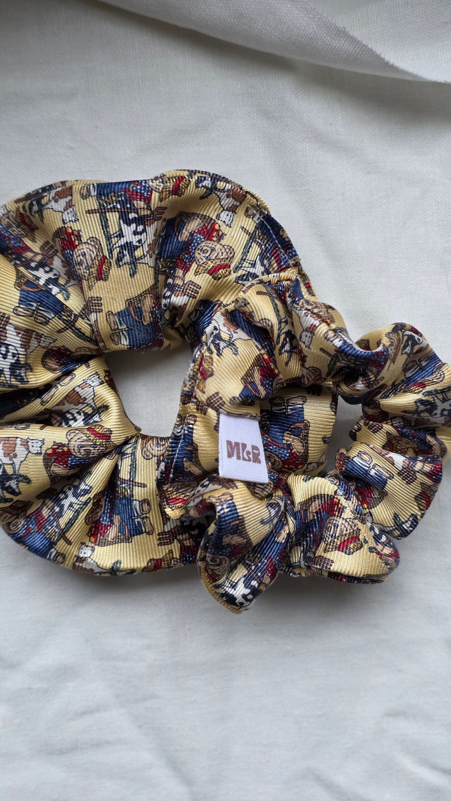 Chouchou Ourson beige - Soie