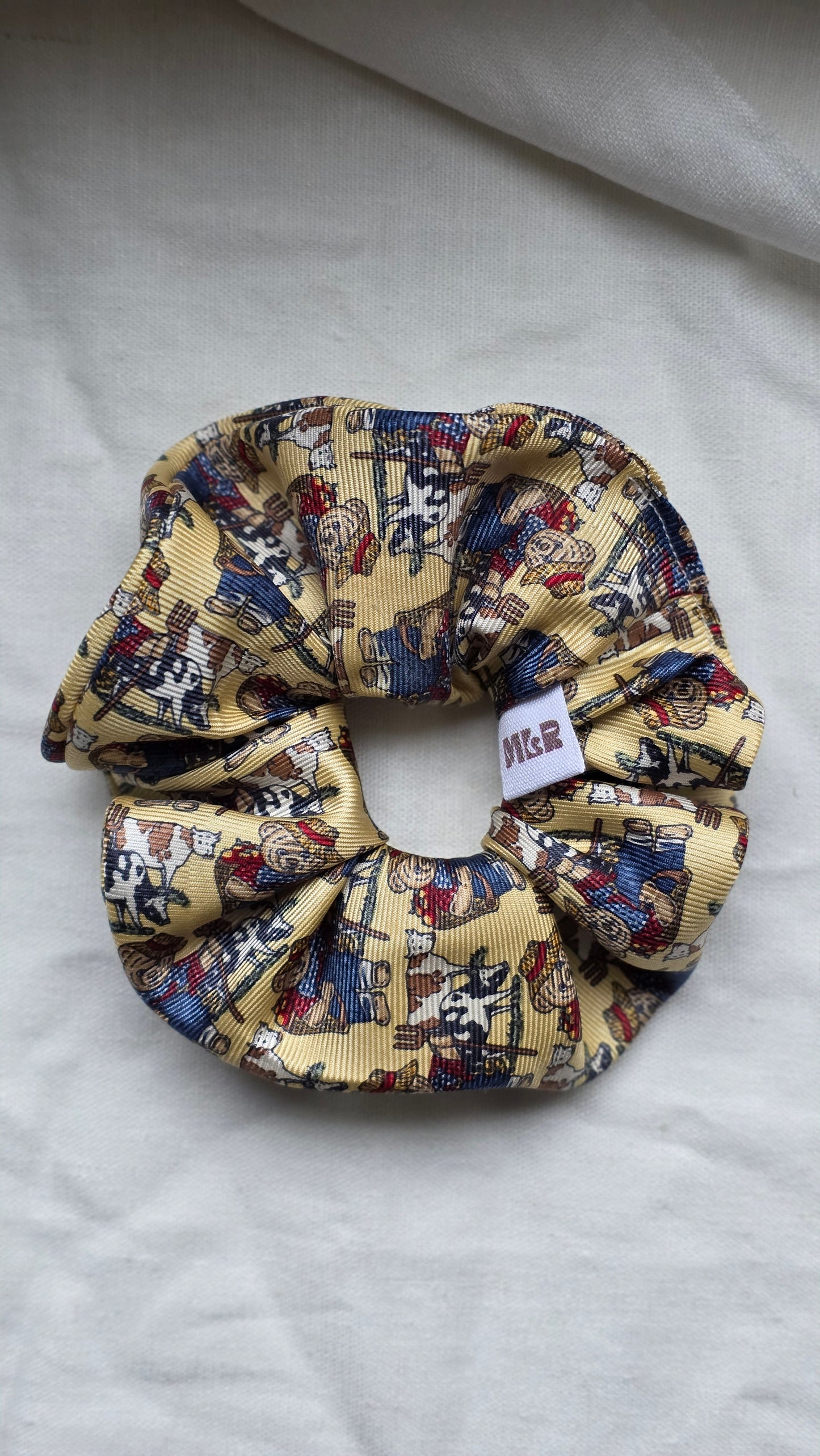 Chouchou Ourson beige - Soie