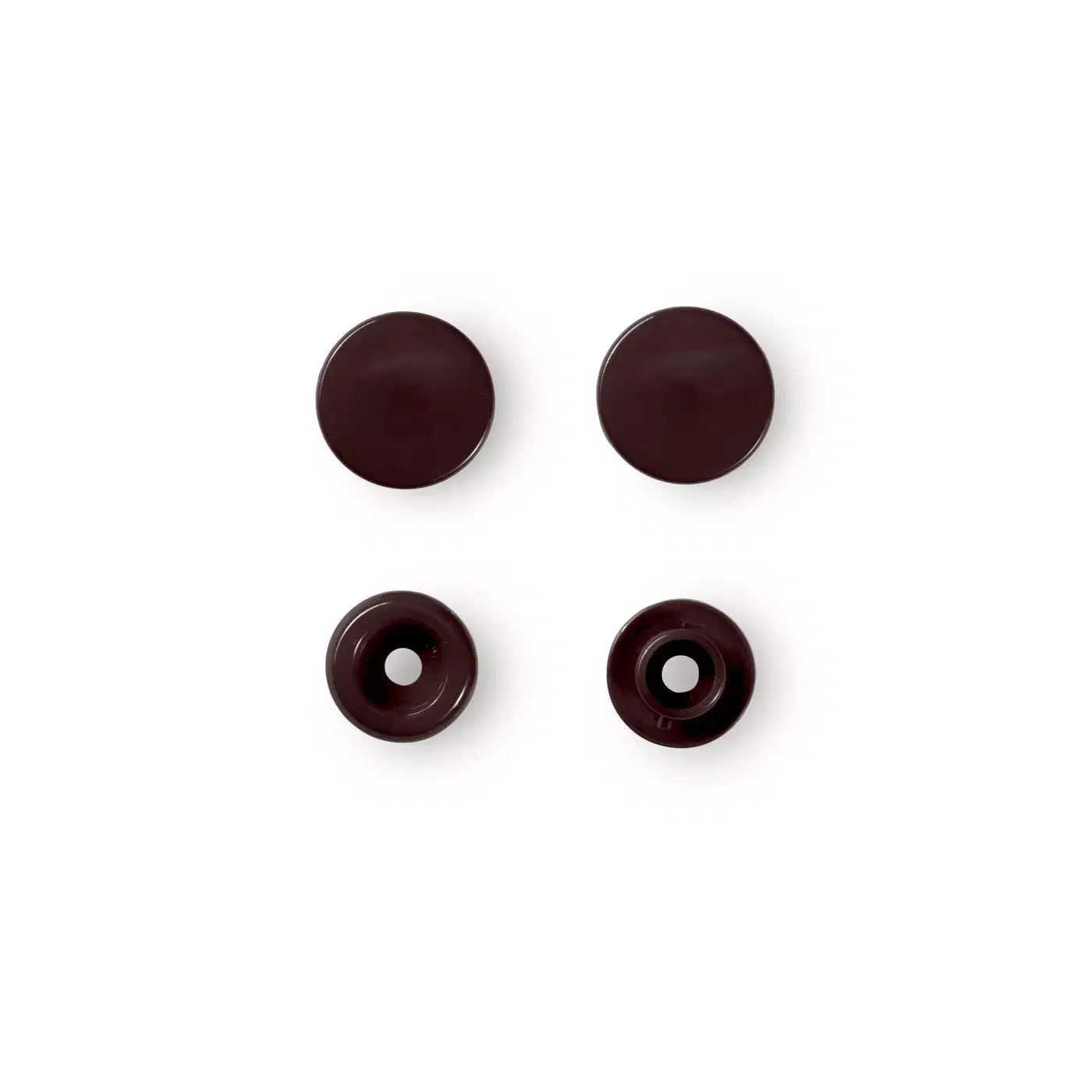 Boutons pression « Color Snaps », rond, 12,4mm - marron foncé