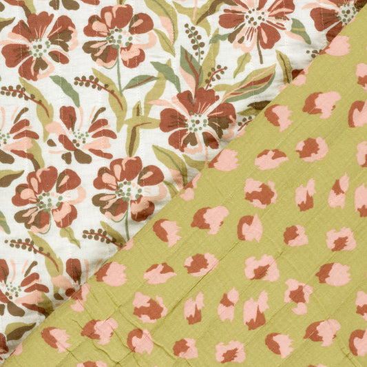 Tissu Double Gaze Matelassé - Savane