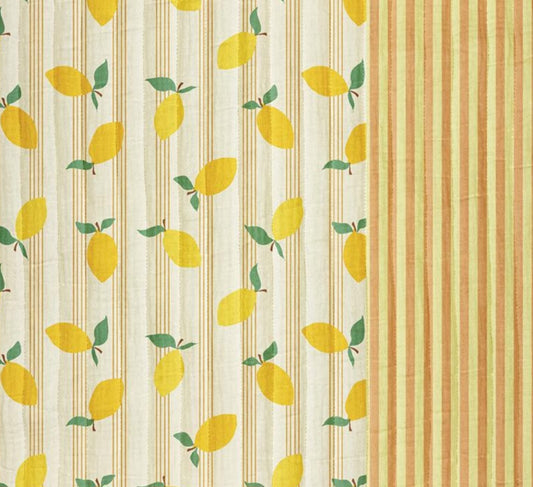 Tissu Coton Matelassé- Citron