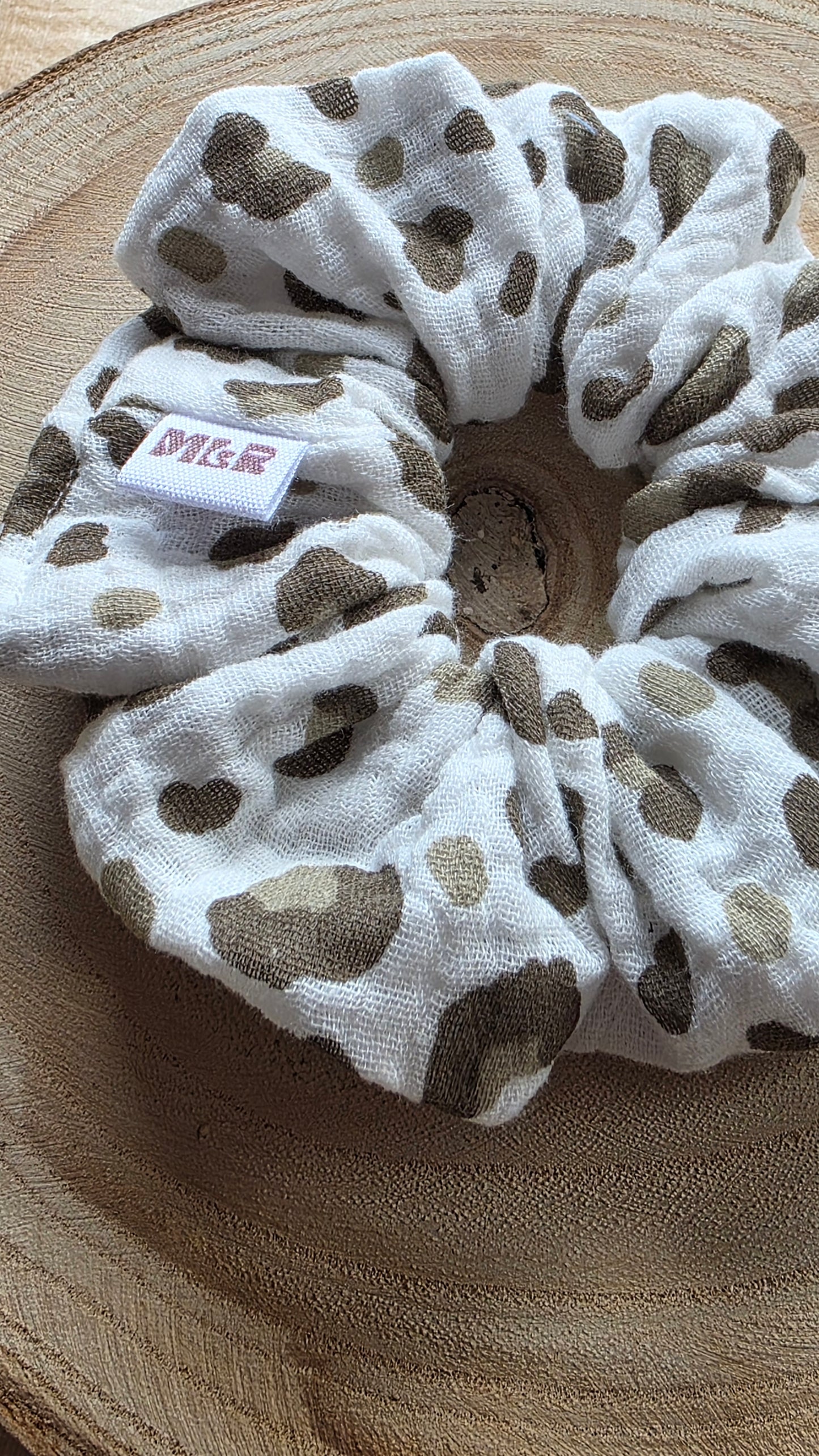 Chouchou Léopard blanc